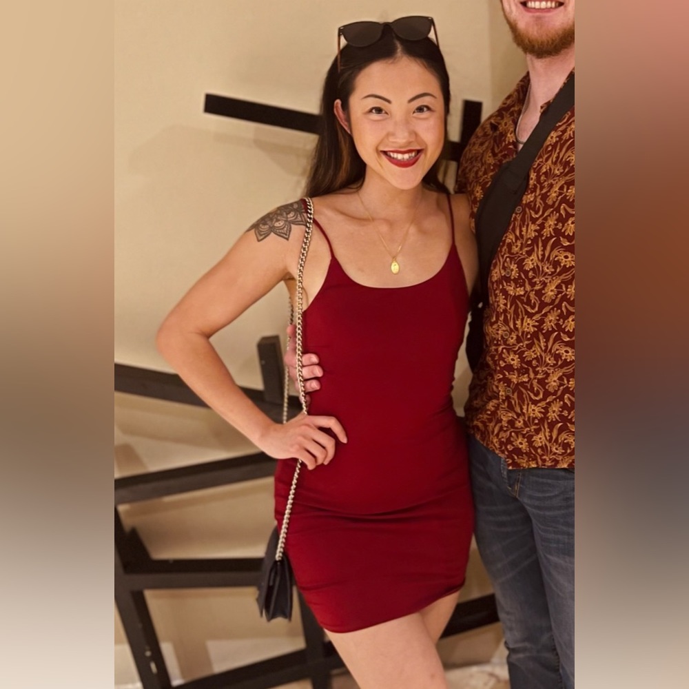 Red bodycon mini dress